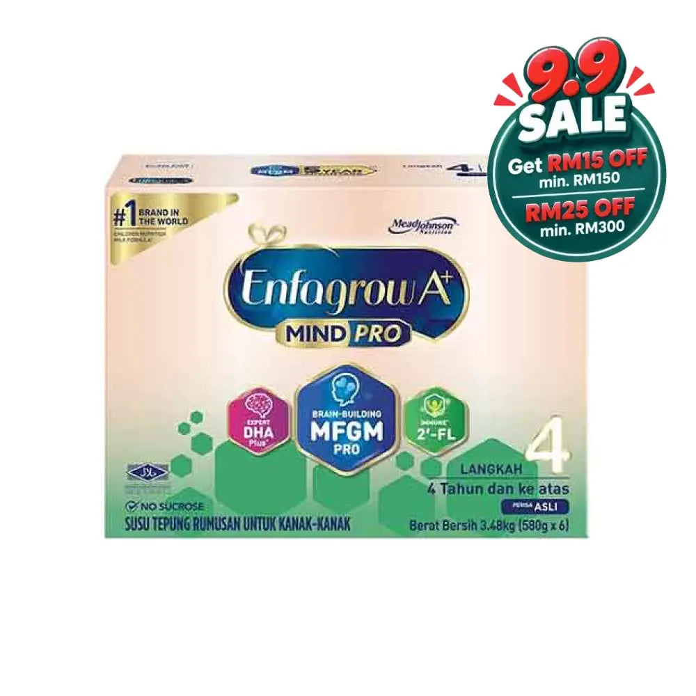 Enfagrow A+ MindPro Step 4 milk powder in a 3.48kg box for children aged four and above