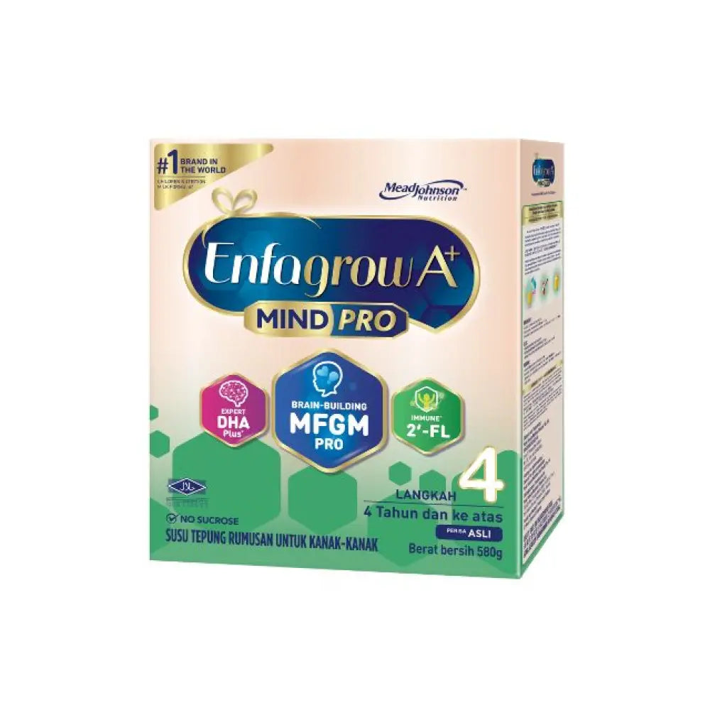 Enfagrow A+ MindPro Step 4 Malaysia, 580g nutrient-rich formula for children aged four and above