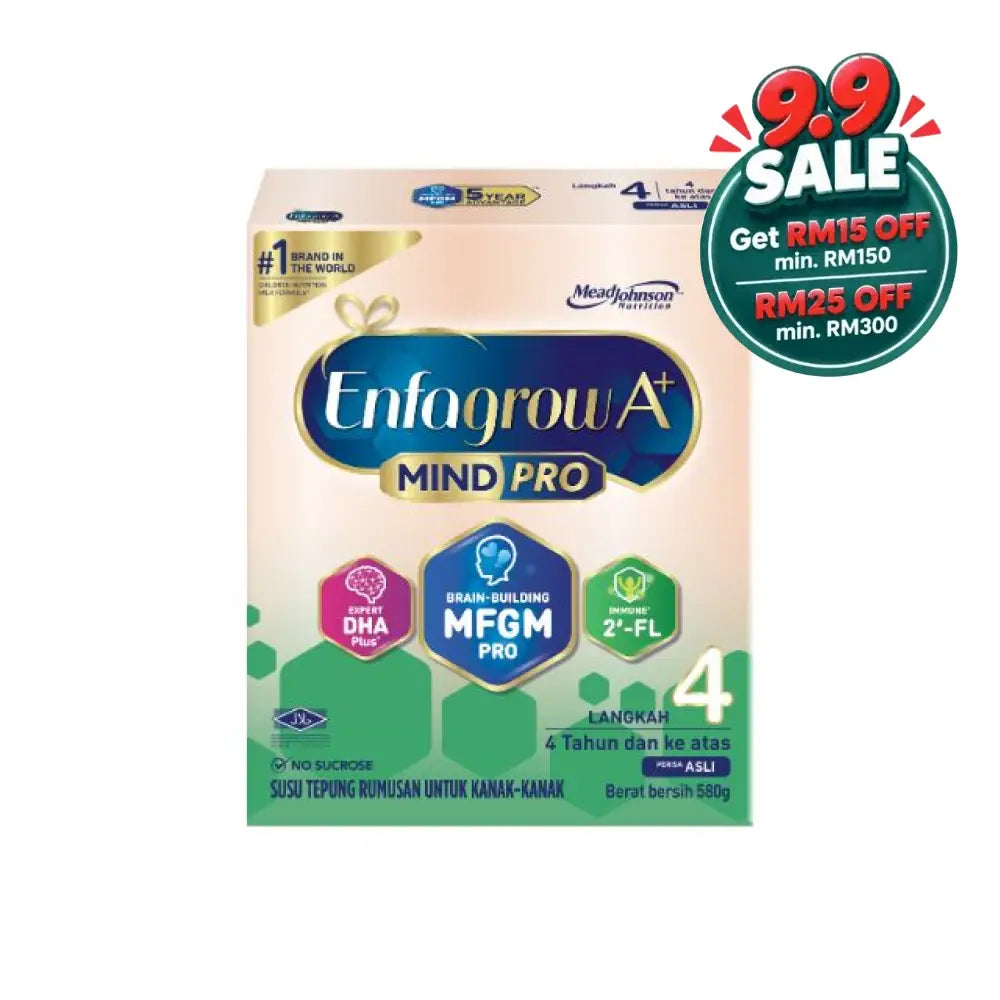 Enfagrow A+ MindPro Step 4 Malaysia Milk Powder for children aged 4 and above, 580g packaging
