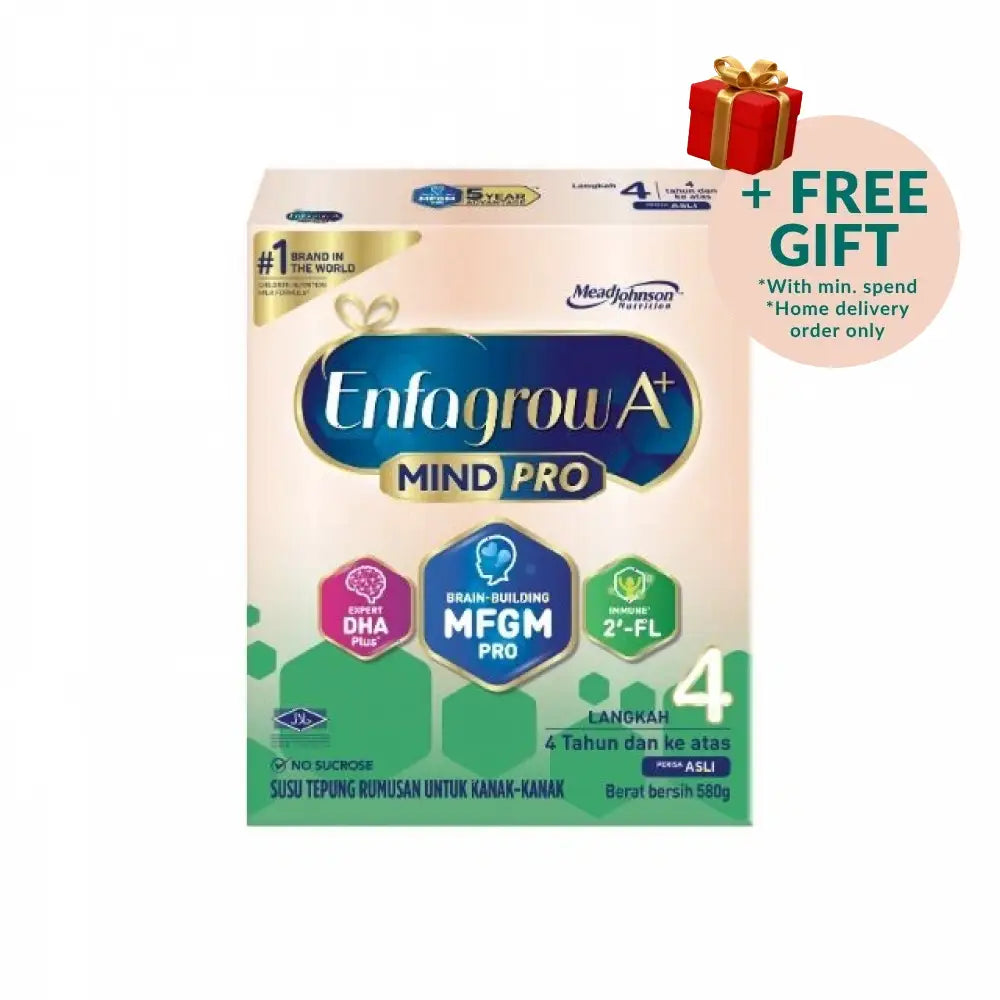 Enfagrow A+ MindPro Step 4 Malaysia Milk Powder for children aged 4 and above, 580g packaging