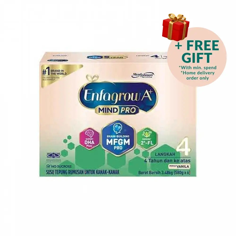 Enfagrow A+ MindPro Step 4 vanilla milk powder in a 3.48 kg package for children aged 4 years and older