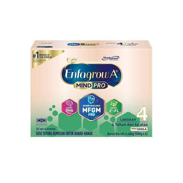 Enfagrow A+ MindPro Step 4 vanilla milk powder in a 3.48 kg package for children aged 4 years and older