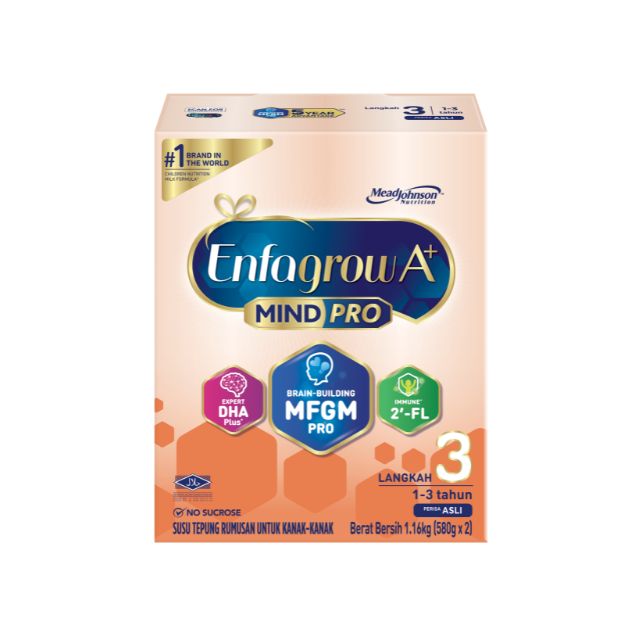 Enfagrow A+ MindPro Step 3 Malaysia chocolate-flavored milk formula for children aged 1 to 3 years