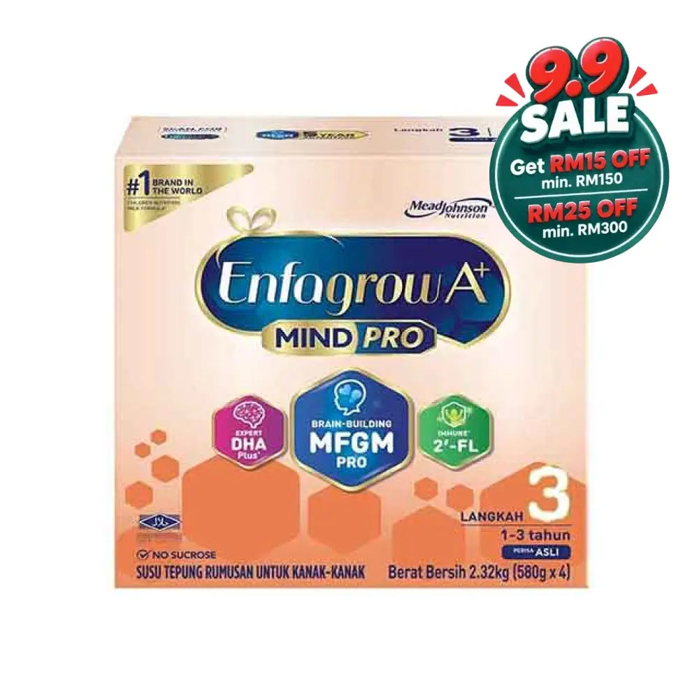 Enfagrow A+ Step 3 milk powder packaging designed for children aged 1-3 years with essential nutrients