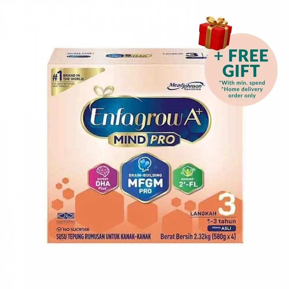 Enfagrow A+ Step 3 milk powder packaging designed for children aged 1-3 years with essential nutrients