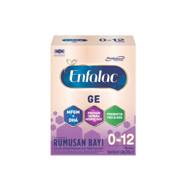 Enfalac Gentlease infant formula 0-12 months with prebiotics and DHA for optimal baby nutrition