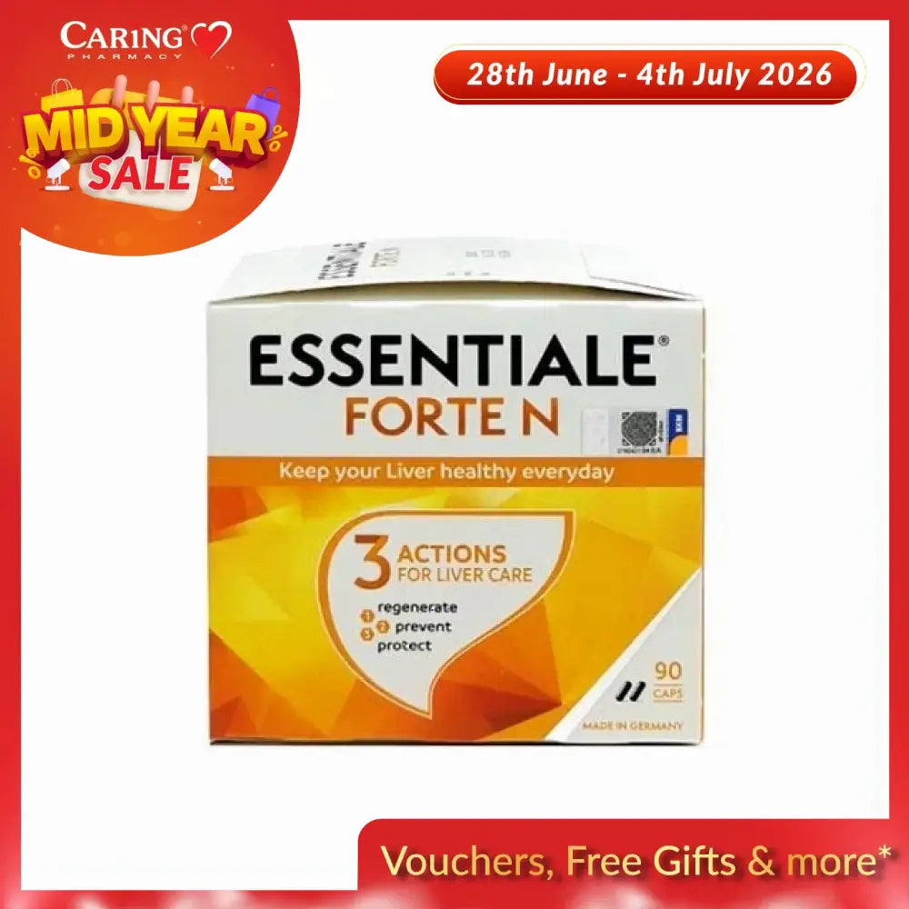 Essentiale Forte N liver supplement box with 90 capsules for liver health and protection