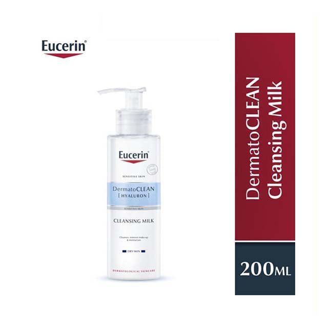 Eucerin DermatoClean Cleansing Milk 200ml bottle designed for gentle skin cleansing and hydration
