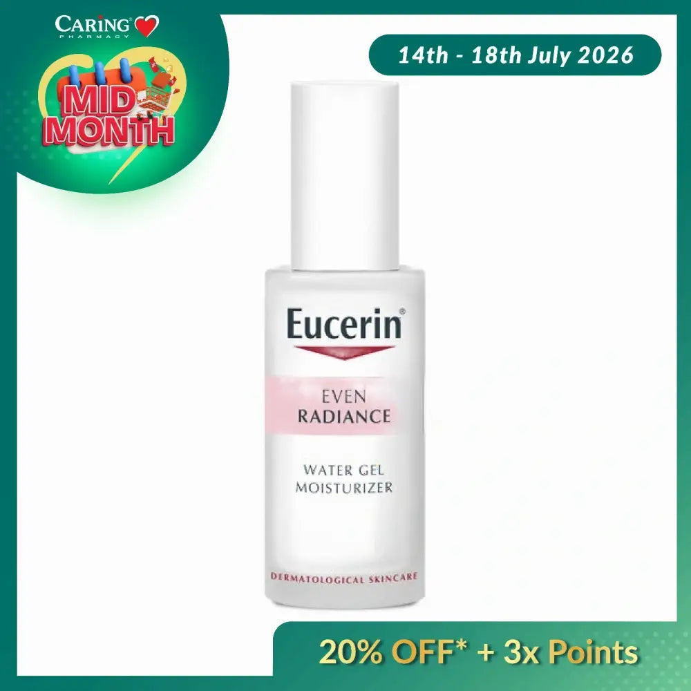 Eucerin Even Radiance Water Gel Moisturizer in a sleek bottle for bright and hydrated skin