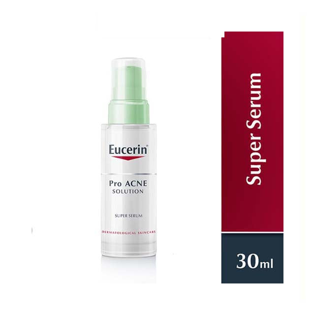 Eucerin ProAcne Solution Super Serum in a 30ml bottle for effective acne treatment and skincare
