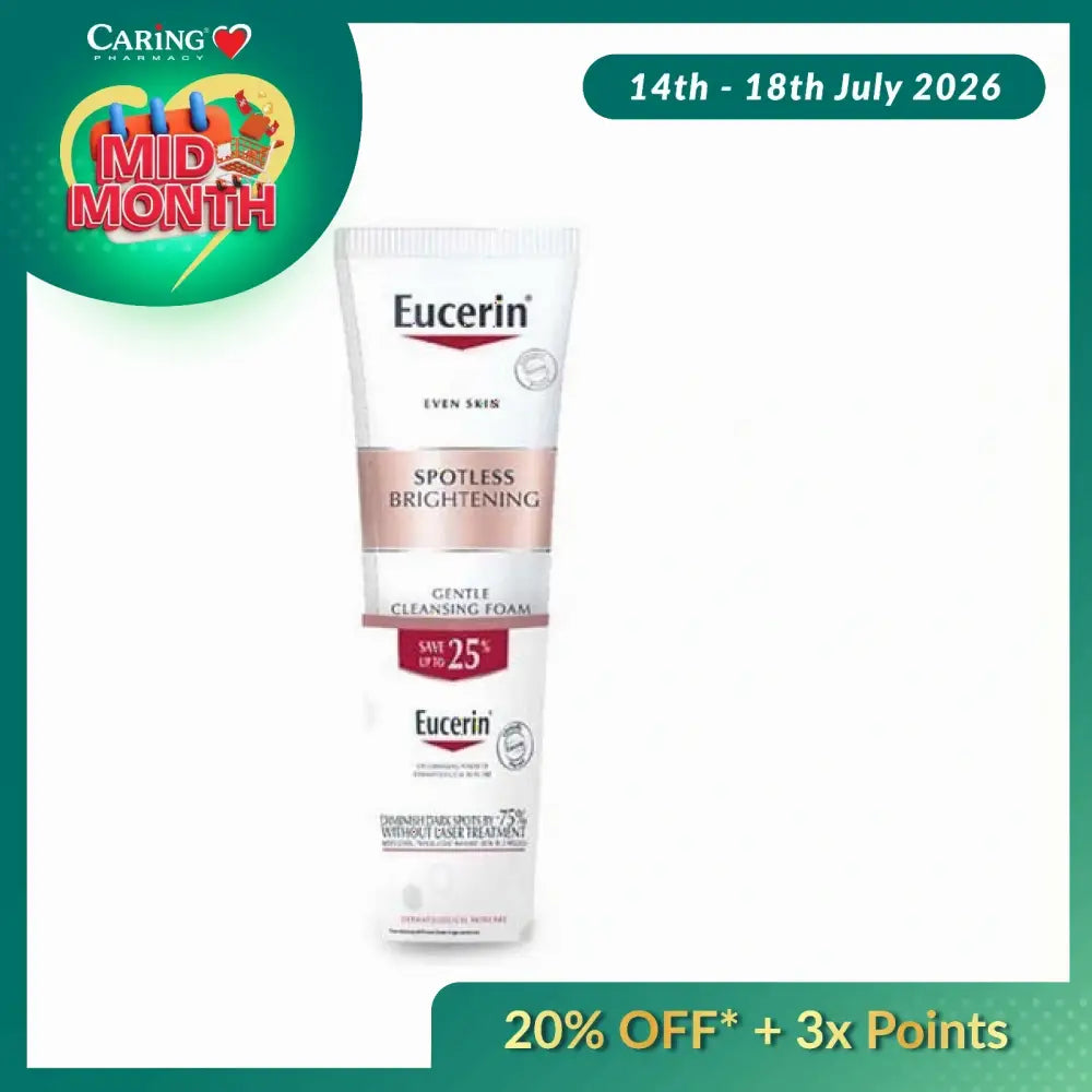 Eucerin Spotless Brightening cleansing foam twin pack with UV protection for even skin tone