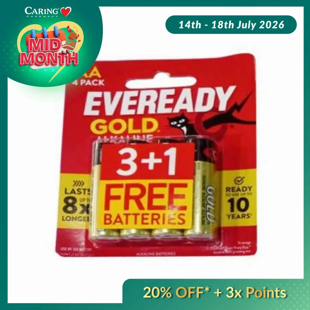 EVEREADY GOLD ALKALINE AA 3S + 1S