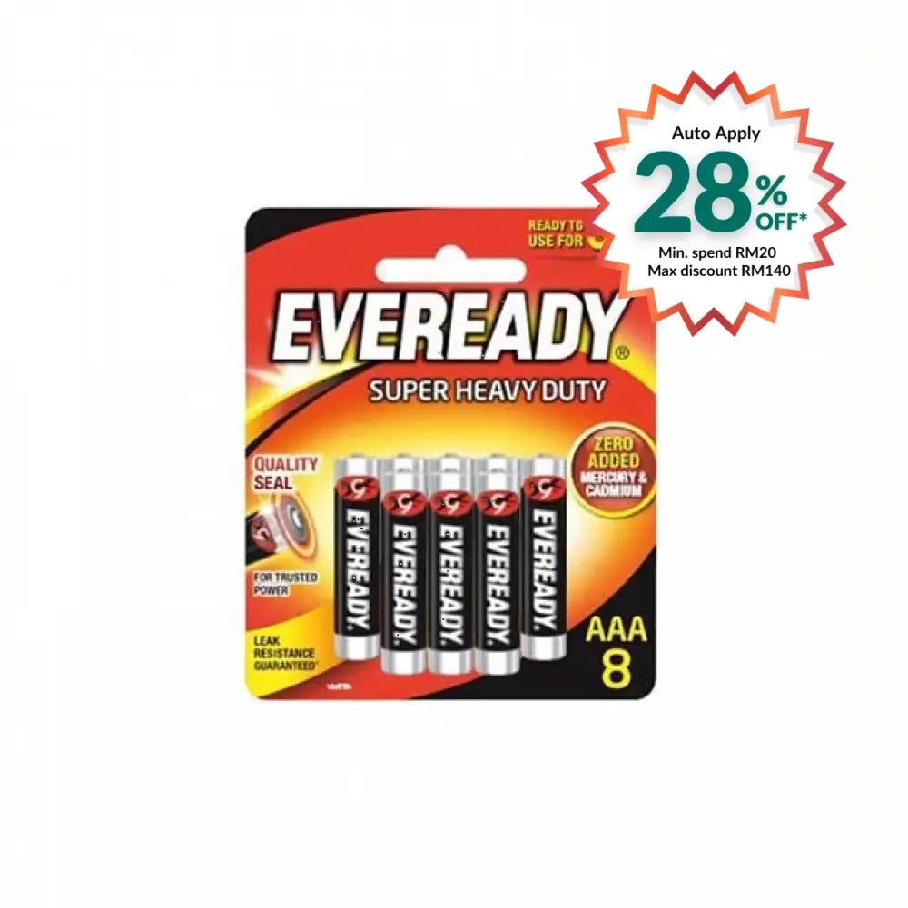 EVEREADY SUPER HEAVY DUTY AAA 8S