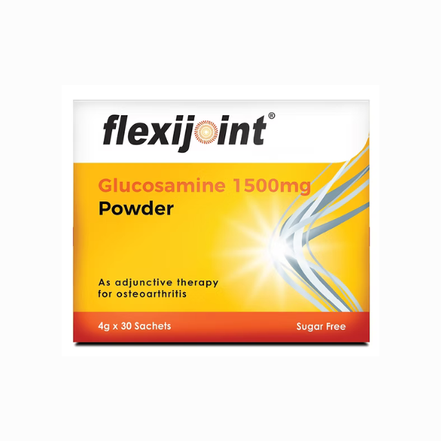 FLEXIJOINT Glucosamine Powder for Joint Pain in 1500mg sachets, 30 servings, sugar-free