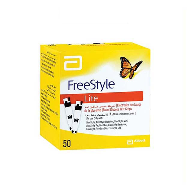 Freestyle Lite test strips 50 count for accurate blood glucose monitoring and diabetes management