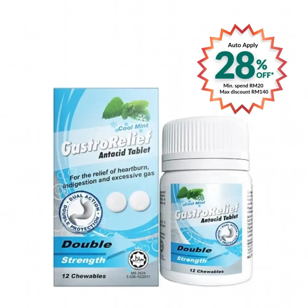 GASTRORELIEF ANTACID DOUBLE STRENGTH CHEW TAB 12S