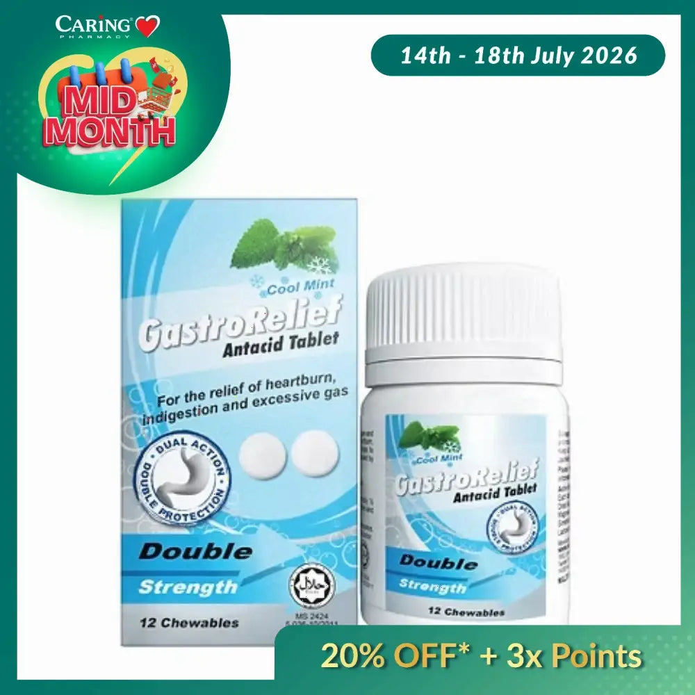 GASTRORELIEF ANTACID DOUBLE STRENGTH CHEW TAB 12S
