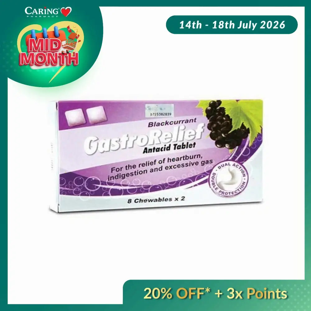 GASTRORELIEF ANTACID TAB BLACKCURRANT 16S