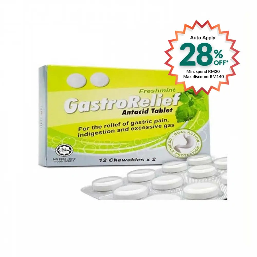 GASTRORELIEF ANTACID TAB FRESHMINT 24S