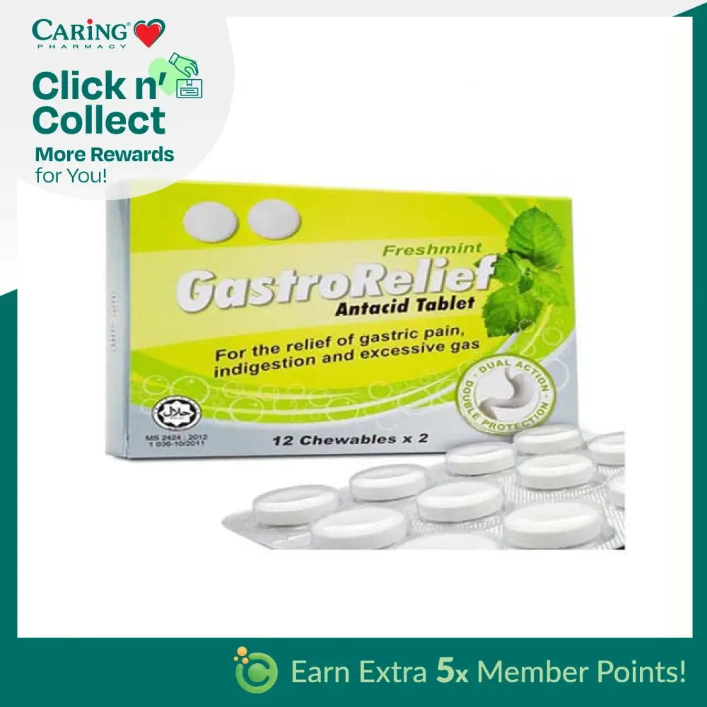 GASTRORELIEF ANTACID TAB FRESHMINT 24S