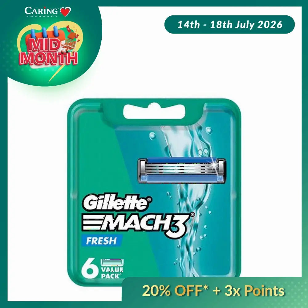 GILLETTE MACH 3+ REFILL CARTRIDGES 6S