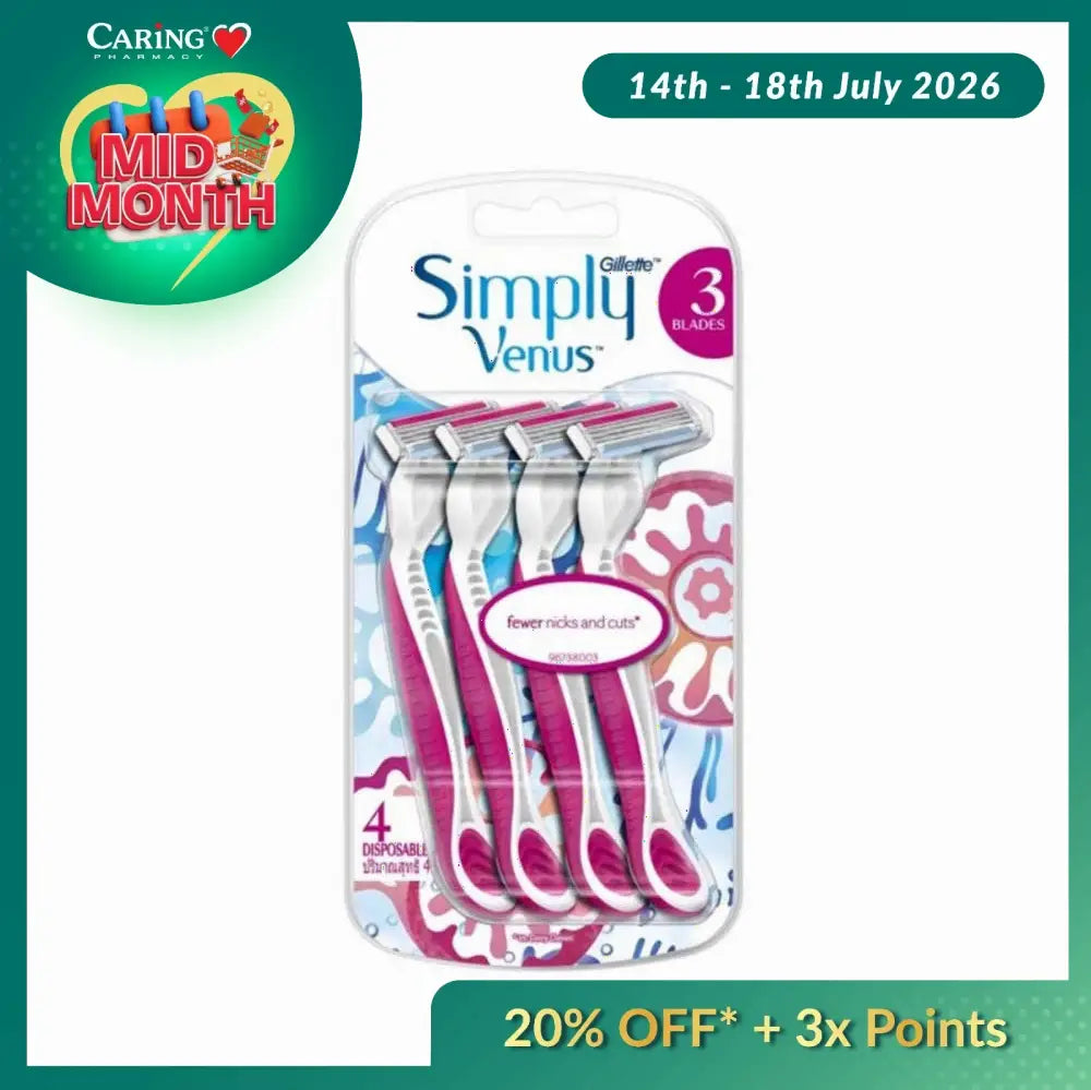GILLETTE VENUS SIMPLY 3 DISPOSABLE RAZOR 4S