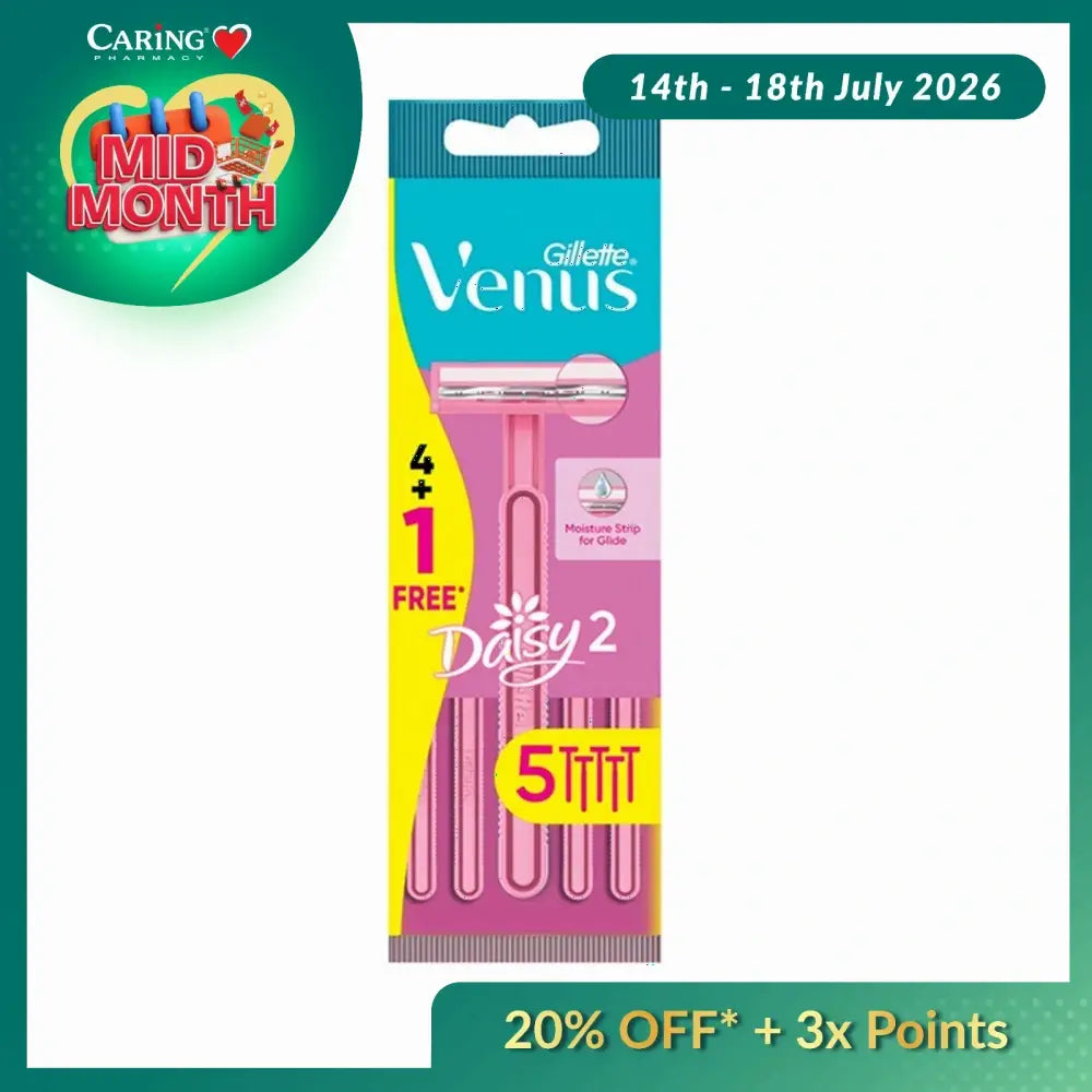 GILLETTE WOMEN DAISY CLASSIC DISPOSABLE RAZOR 5S