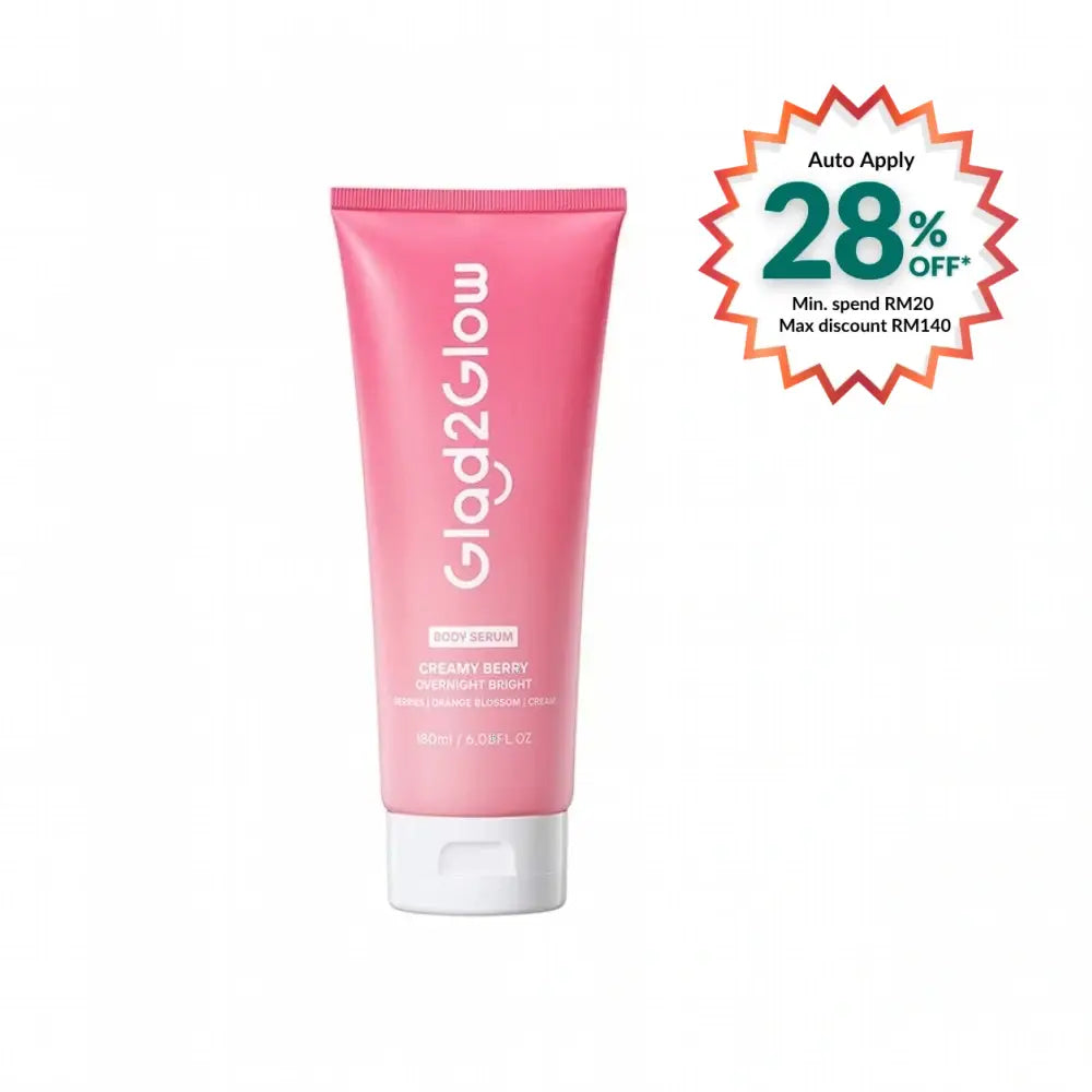 GLAD2GLOW CREAMY BERRY OVERNIGHT BRIGHT BODY SERUM 180ML