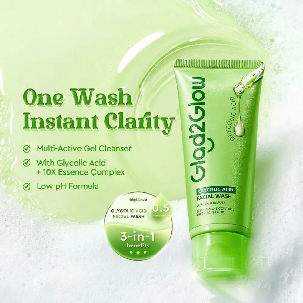 GLAD2GLOW GLYCOLIC ACID FACIAL WASH 70G