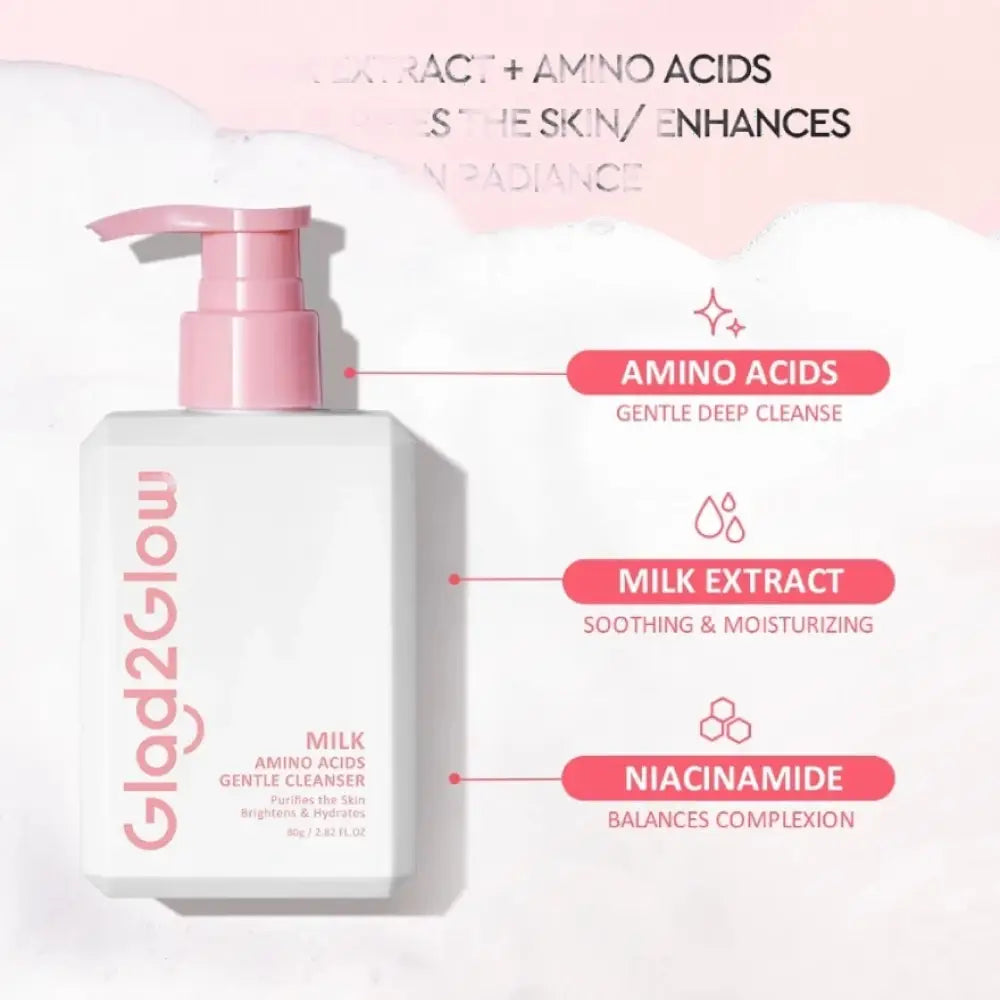 GLAD2GLOW MILK AMINO ACIDS BRIGHTENING CLEANSER 80G
