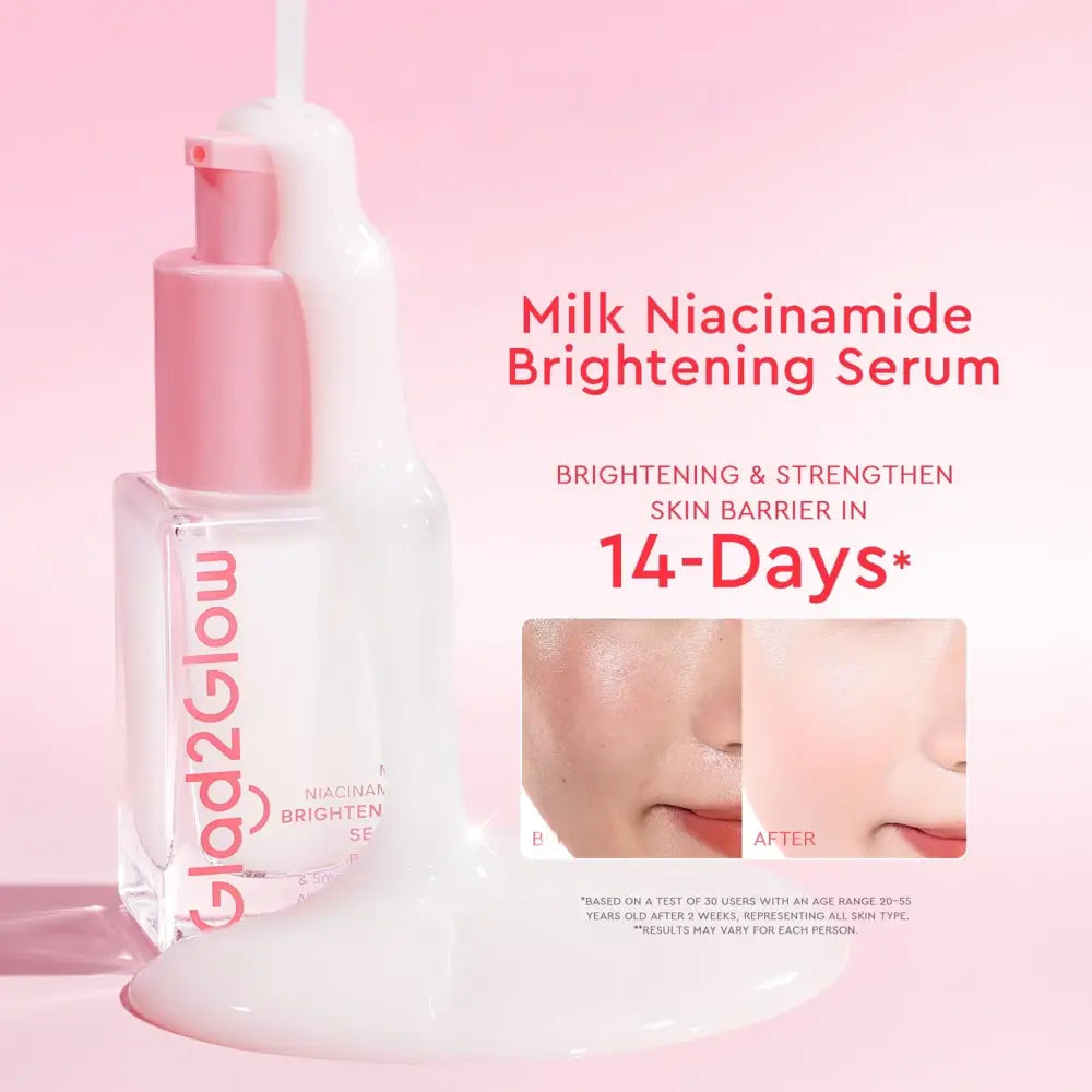 GLAD2GLOW MILK NIACINAMIDE BRIGHTENING SERUM 17ML