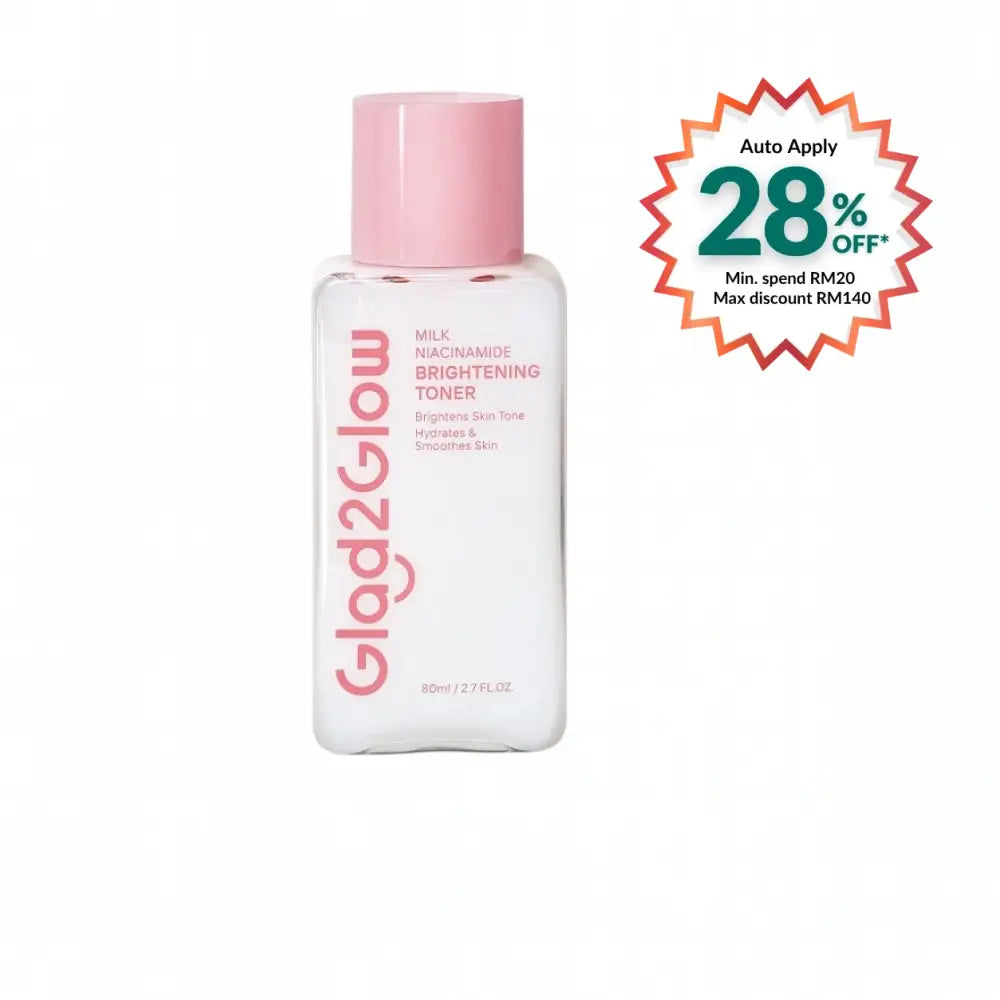 GLAD2GLOW MILK NIACINAMIDE BRIGHTENING TONER 80ML