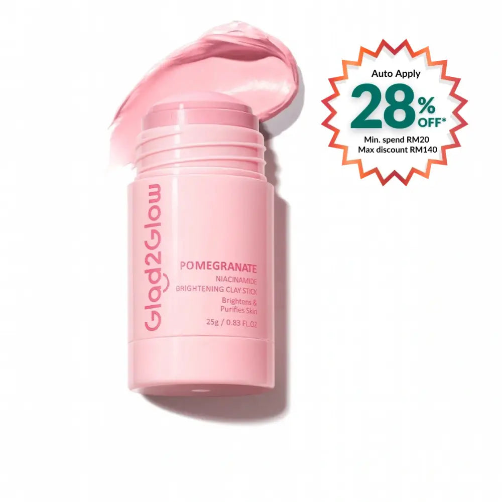 GLAD2GLOW POMEGRANATE NIACINAMIDE BRIGHTENING CLAY STICK 25G