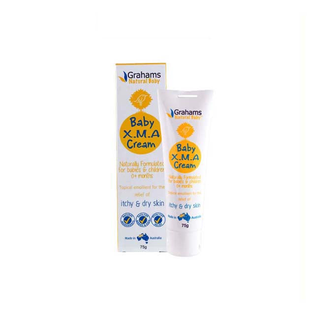 Grahams Natural Baby Eczema Cream in a 75g tube for treating itchy and dry skin in babies