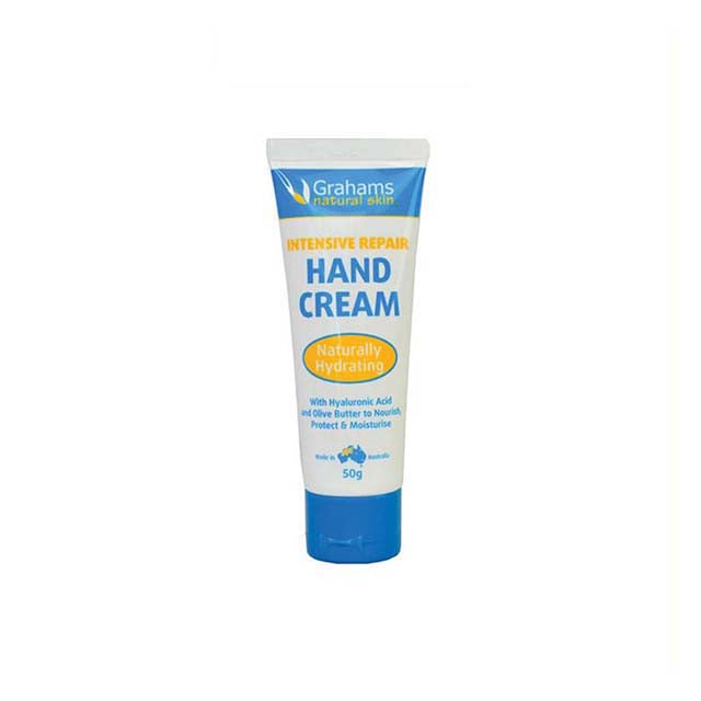 Grahams Natural Intensive Repair Hand Cream in a 50g tube for hydrating and moisturizing skin