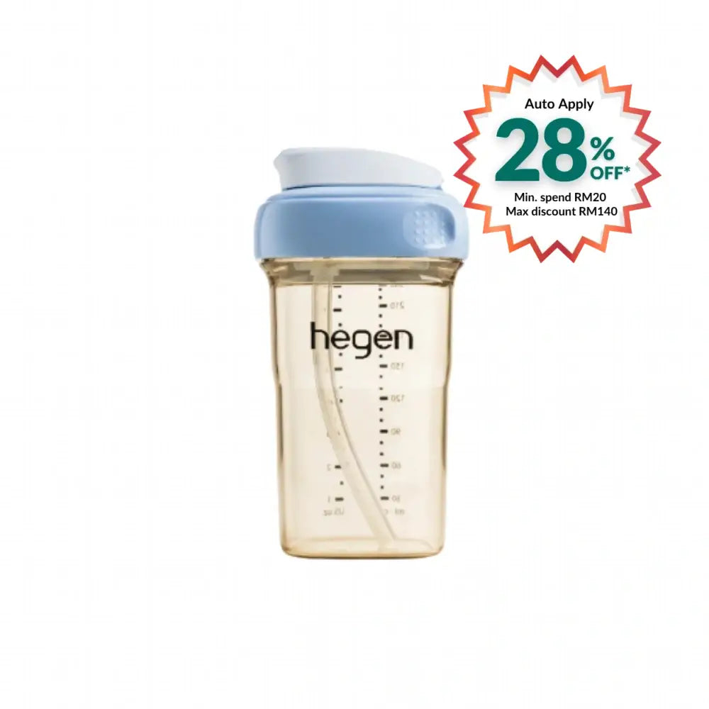 HEGEN PCTO STRAW CUP PPSU SLOW FLOW BLUE 240ML
