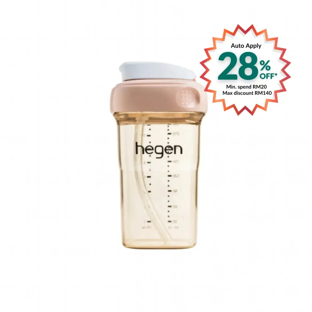 HEGEN PCTO STRAW CUP PPSU SLOW FLOW PINK 240ML