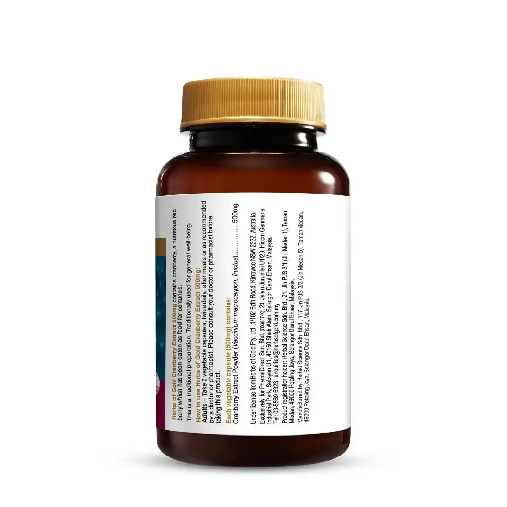 HERBS OF GOLD CRANBERRY EXTRACT 500MG 90S