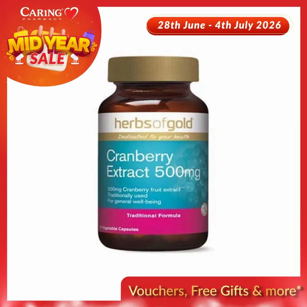 HERBS OF GOLD CRANBERRY EXTRACT 500MG 90S