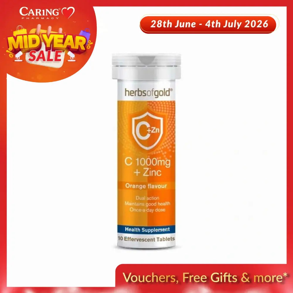HERBS OF GOLD EFFERVESCENT C 1000MG + ZINC 10S