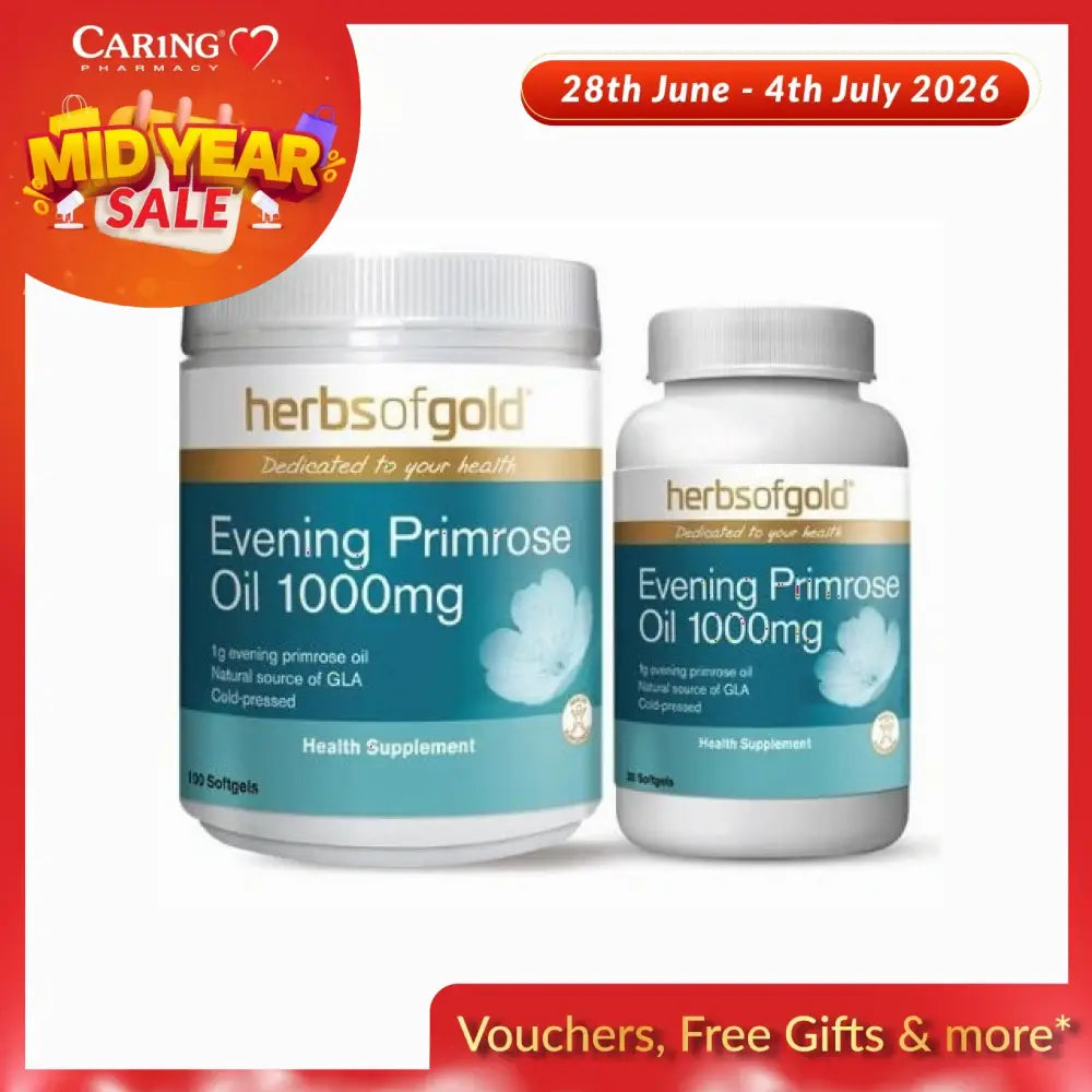 HERBS OF GOLD EVENING PRIMROSE OIL 100S + 30S
