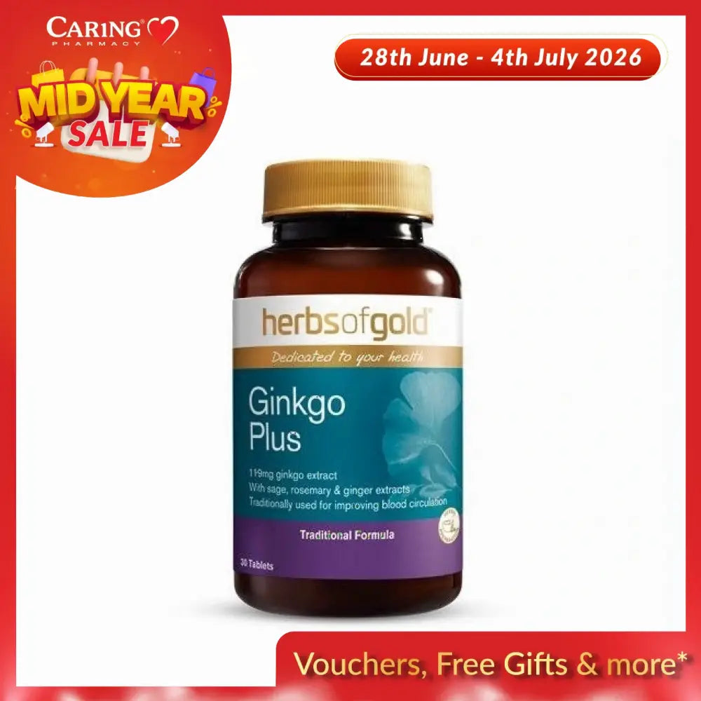 HERBS OF GOLD GINKGO PLUS 30S