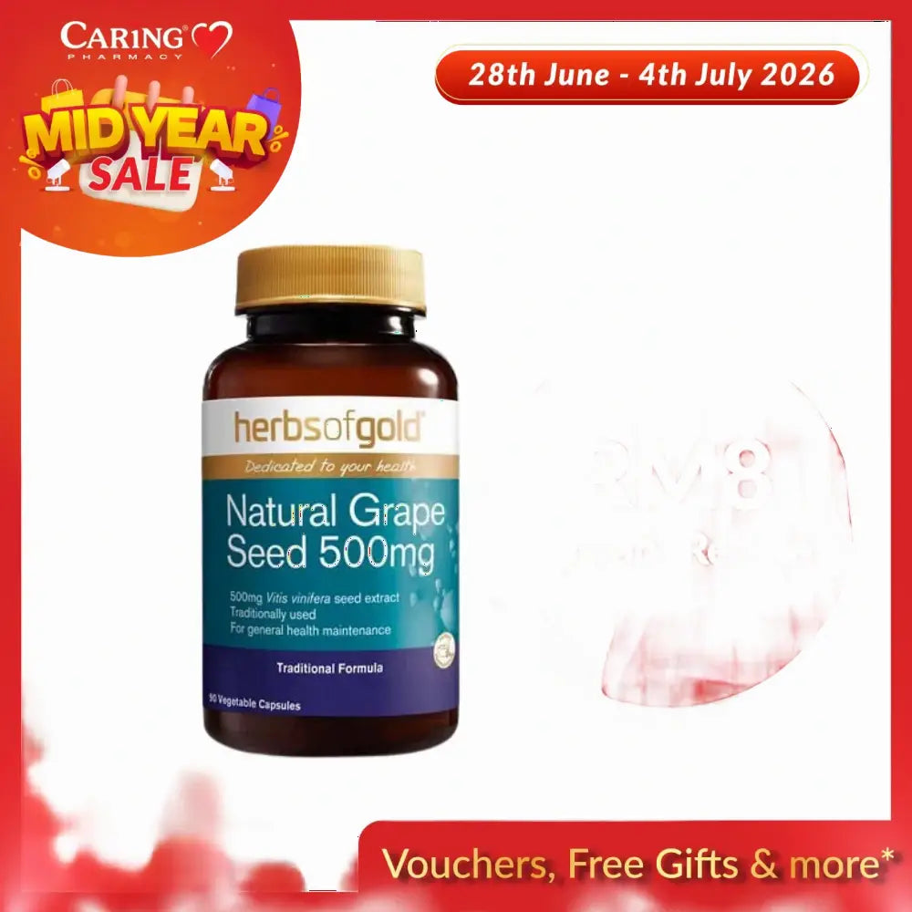 HERBS OF GOLD GRAPE SEED EXTRACT 500MG 90S