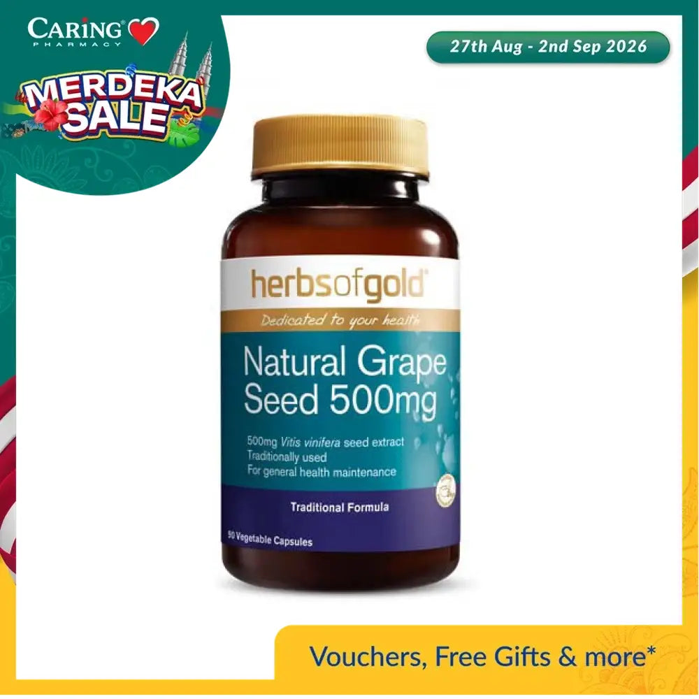 HERBS OF GOLD GRAPE SEED EXTRACT 500MG 90S