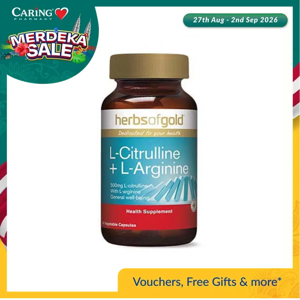 HERBS OF GOLD L-CITRULLINE 500MG + L-ARGININE 250MG 60S