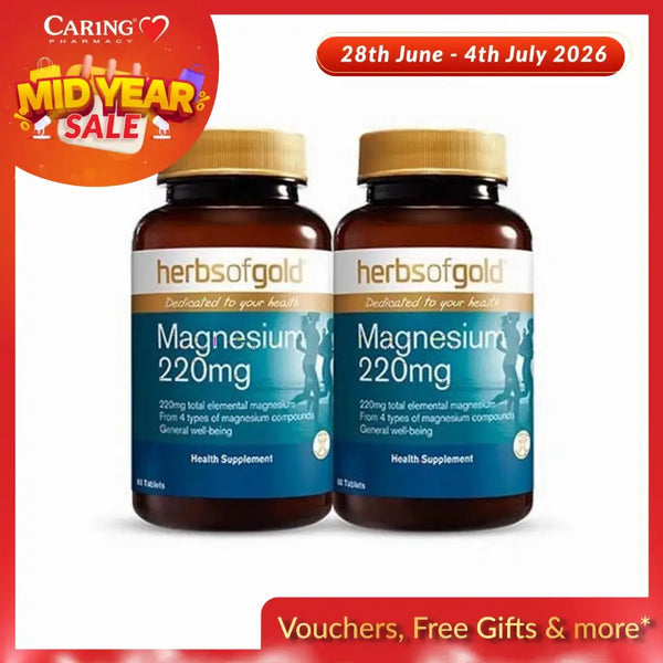 HERBS OF GOLD MAGNESIUM 220MG 60S X2