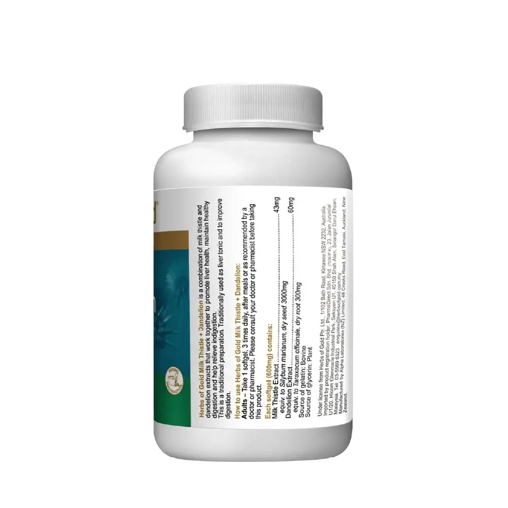 HERBS OF GOLD MILK THISTLE + DANDELION 100S