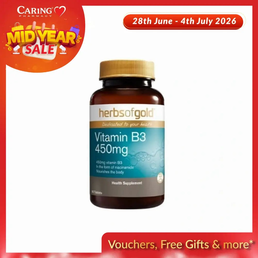 HERBS OF GOLD VITAMIN B3 450MG 2X60S