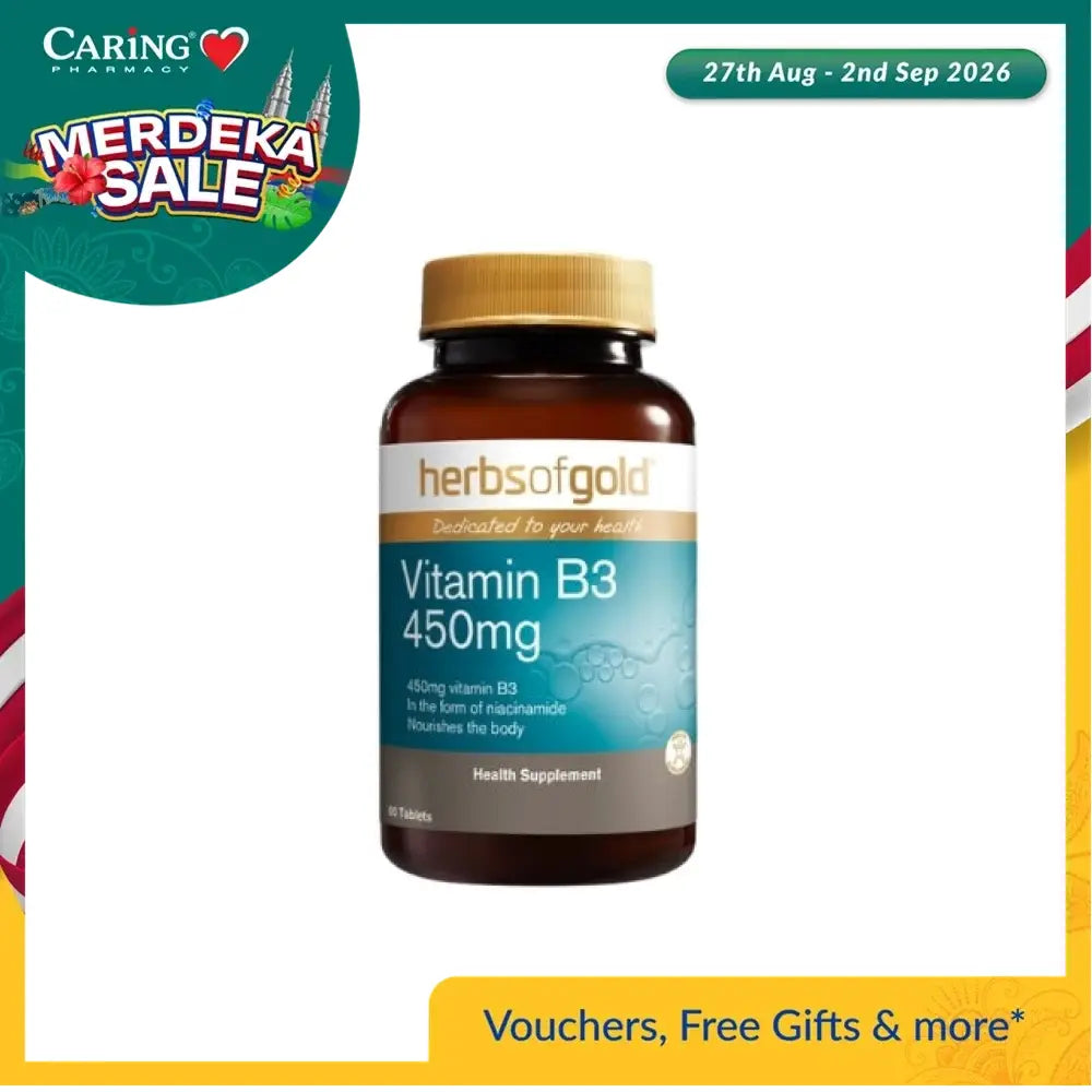 HERBS OF GOLD VITAMIN B3 450MG 2X60S