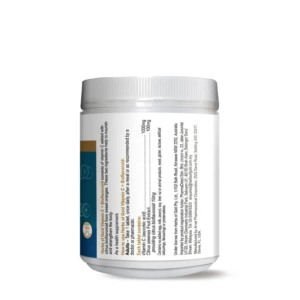 HERBS OF GOLD VITAMIN C 1000MG + BIOFLAVONOID 120S